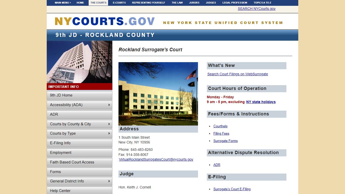 Rockland Surrogate's Court | NYCOURTS.GOV - Judiciary of New York