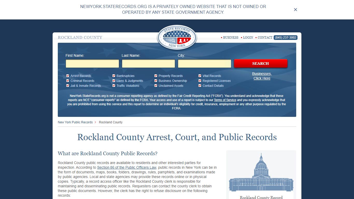 Rockland County Arrest, Court, and Public Records