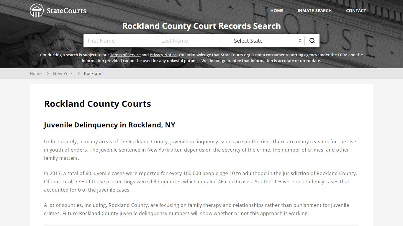 Rockland County, NY Courts - Records & Cases - StateCourts
