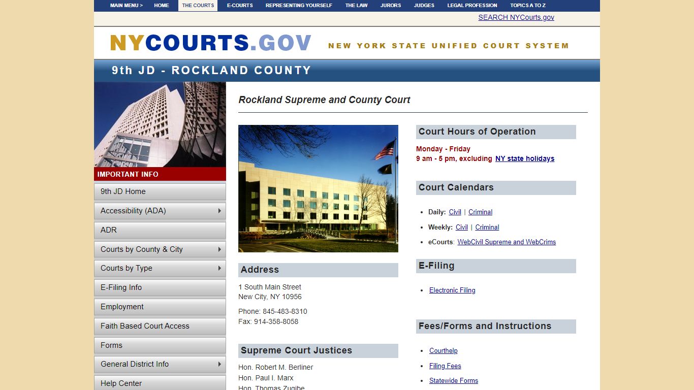 Rockland Supreme and County Court | NYCOURTS.GOV